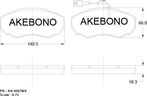 Akebono AN-4067WKE - Komplet Pločica, disk-kočnica www.molydon.hr