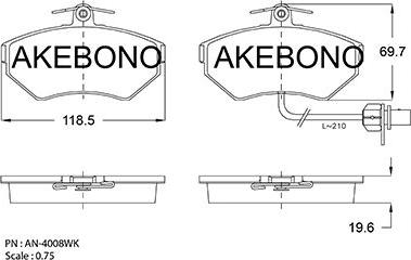 Akebono AN-4008WKE - Komplet Pločica, disk-kočnica www.molydon.hr