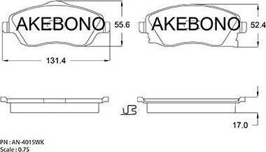 Akebono AN-4015WK - Komplet Pločica, disk-kočnica www.molydon.hr