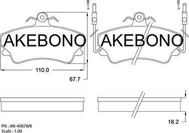 Akebono AN-4087WK - Komplet Pločica, disk-kočnica www.molydon.hr