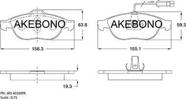 Akebono AN-4038WKE - Komplet Pločica, disk-kočnica www.molydon.hr