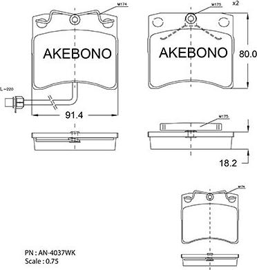 Akebono AN-4037WKE - Komplet Pločica, disk-kočnica www.molydon.hr