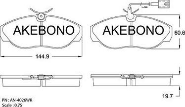 Akebono AN-4026WKE - Komplet Pločica, disk-kočnica www.molydon.hr