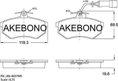 Akebono AN-4027WK - Komplet Pločica, disk-kočnica www.molydon.hr