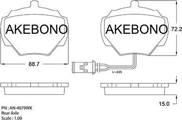 Akebono AN-4079WKE - Komplet Pločica, disk-kočnica www.molydon.hr