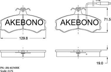 Akebono AN-4074WKE - Komplet Pločica, disk-kočnica www.molydon.hr