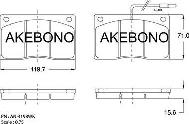 Akebono AN-4198WK - Komplet Pločica, disk-kočnica www.molydon.hr