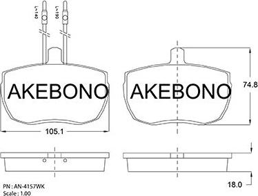 Akebono AN-4157WKE - Komplet Pločica, disk-kočnica www.molydon.hr