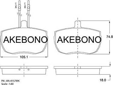 Akebono AN-4157WK - Komplet Pločica, disk-kočnica www.molydon.hr