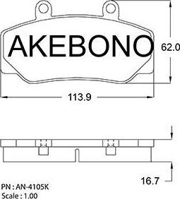 Akebono AN-4105K - Komplet Pločica, disk-kočnica www.molydon.hr