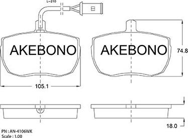 Akebono AN-4106WKE - Komplet Pločica, disk-kočnica www.molydon.hr