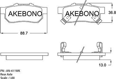 Akebono AN-411WK - Komplet Pločica, disk-kočnica www.molydon.hr