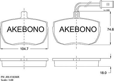 Akebono AN-4183WKE - Komplet Pločica, disk-kočnica www.molydon.hr