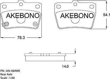 Akebono AN-484WK - Komplet Pločica, disk-kočnica www.molydon.hr