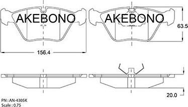 Akebono AN-4305KE - Komplet Pločica, disk-kočnica www.molydon.hr