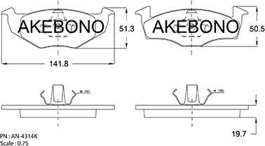 Akebono AN-4314KE - Komplet Pločica, disk-kočnica www.molydon.hr