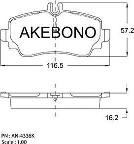 Akebono AN-4336KE - Komplet Pločica, disk-kočnica www.molydon.hr