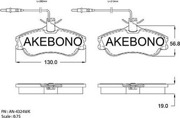 Akebono AN-4324WKE - Komplet Pločica, disk-kočnica www.molydon.hr