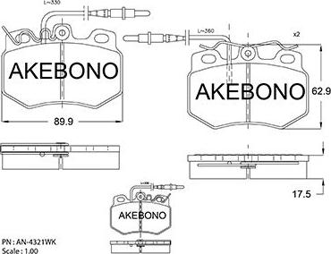 Akebono AN-4321WKE - Komplet Pločica, disk-kočnica www.molydon.hr