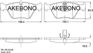 Akebono AN-4323KE - Komplet Pločica, disk-kočnica www.molydon.hr