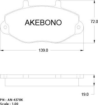 Akebono AN-4378KE - Komplet Pločica, disk-kočnica www.molydon.hr