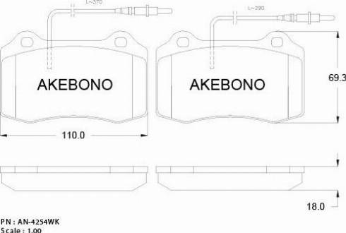 Akebono AN-4254WKE - Komplet Pločica, disk-kočnica www.molydon.hr