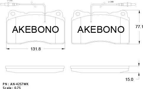 Akebono AN-4257WK - Komplet Pločica, disk-kočnica www.molydon.hr