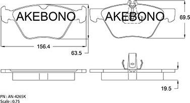 Akebono AN-4265KE - Komplet Pločica, disk-kočnica www.molydon.hr