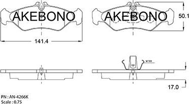 Akebono AN-4266KE - Komplet Pločica, disk-kočnica www.molydon.hr