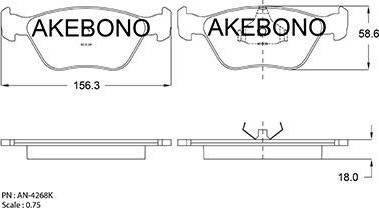 Akebono AN-4268K - Komplet Pločica, disk-kočnica www.molydon.hr