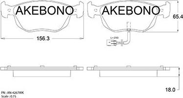 Akebono AN-4267WKE - Komplet Pločica, disk-kočnica www.molydon.hr