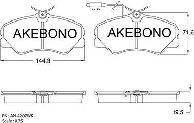 Akebono AN-4207WKE - Komplet Pločica, disk-kočnica www.molydon.hr