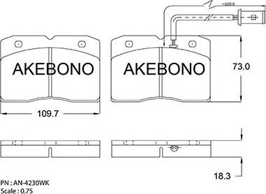 Akebono AN-4230WK - Komplet Pločica, disk-kočnica www.molydon.hr