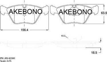 Akebono AN-4238K - Komplet Pločica, disk-kočnica www.molydon.hr