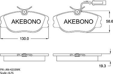 Akebono AN-4233WKE - Komplet Pločica, disk-kočnica www.molydon.hr