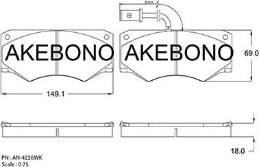 Akebono AN-4226WK - Komplet Pločica, disk-kočnica www.molydon.hr