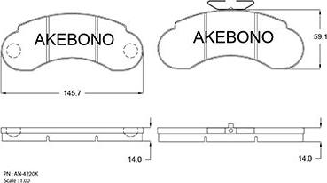 Akebono AN-4220KE - Komplet Pločica, disk-kočnica www.molydon.hr