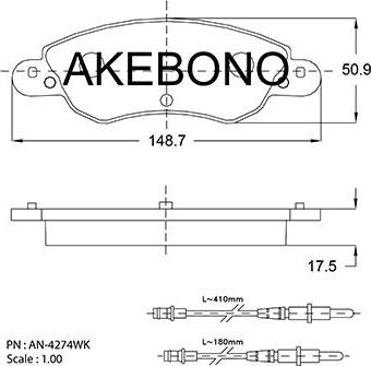 Akebono AN-4274WKE - Komplet Pločica, disk-kočnica www.molydon.hr