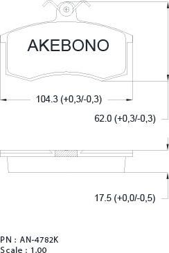 Akebono AN-4782K - Komplet Pločica, disk-kočnica www.molydon.hr