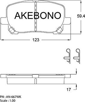 Akebono AN-667WK - Komplet Pločica, disk-kočnica www.molydon.hr