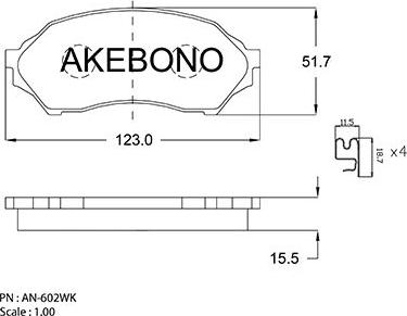 Akebono AN-602WK - Komplet Pločica, disk-kočnica www.molydon.hr