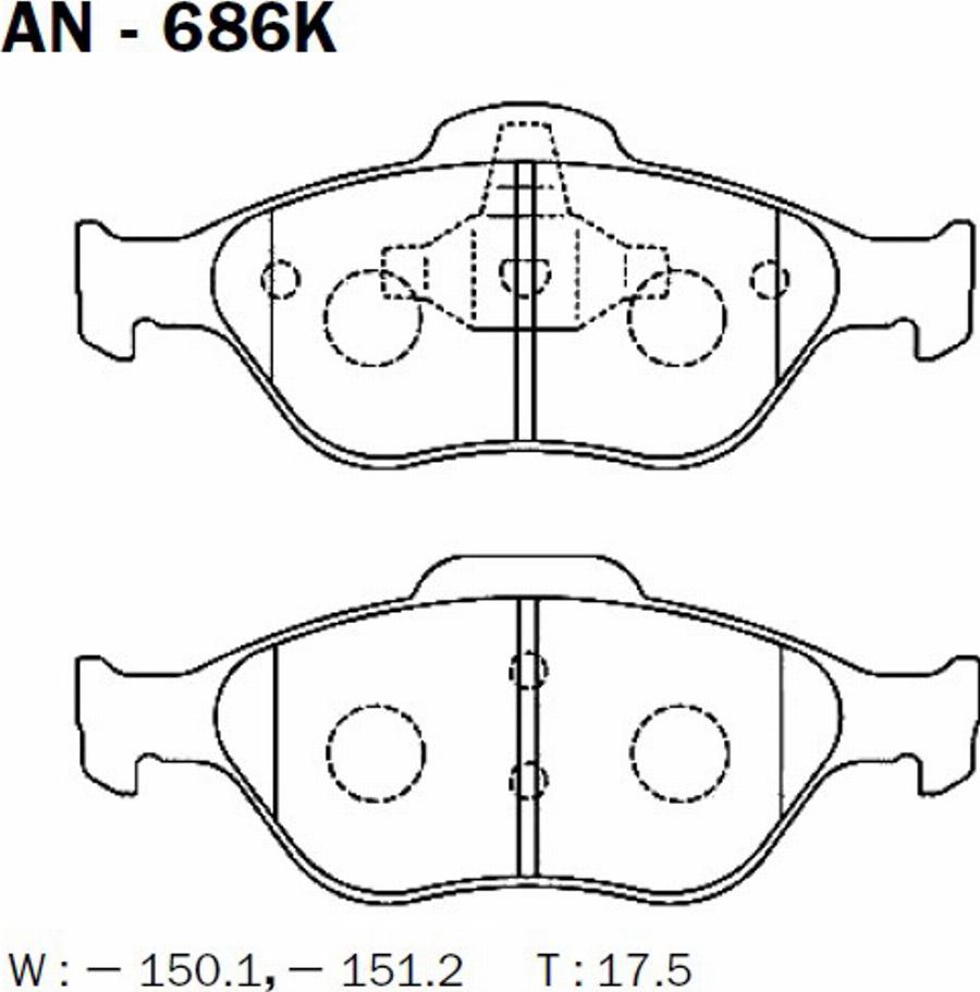 Akebono AN-686K - Komplet Pločica, disk-kočnica www.molydon.hr