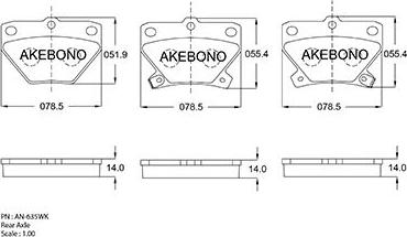 Akebono AN-635WKE - Komplet Pločica, disk-kočnica www.molydon.hr