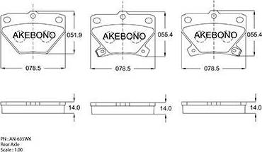 Akebono AN-635WK - Komplet Pločica, disk-kočnica www.molydon.hr