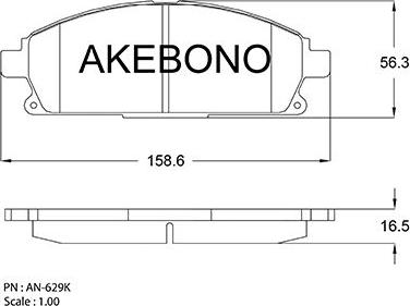 Akebono AN-629K - Komplet Pločica, disk-kočnica www.molydon.hr