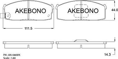 Akebono AN-088WKE - Komplet Pločica, disk-kočnica www.molydon.hr