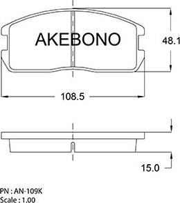 Akebono AN-109KE - Komplet Pločica, disk-kočnica www.molydon.hr