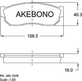 Akebono AN-107KE - Komplet Pločica, disk-kočnica www.molydon.hr