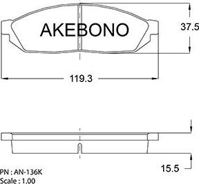 Akebono AN-136K - Komplet Pločica, disk-kočnica www.molydon.hr