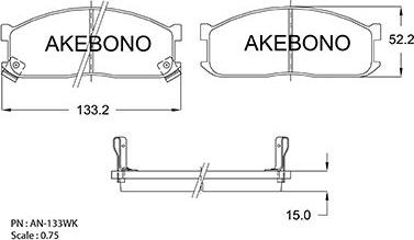 Akebono AN-133WKE - Komplet Pločica, disk-kočnica www.molydon.hr